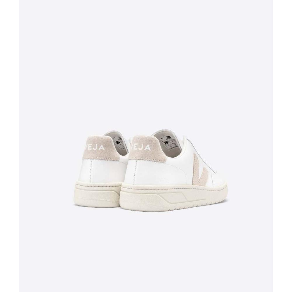 Veja V-12 LEATHER Men's Sneakers White/Pink | CA 342OKI